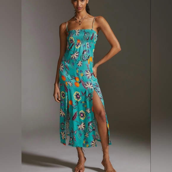 Anthropologie Maeve Floral Cross-Back Maxi Dress - Picture 1 of 9